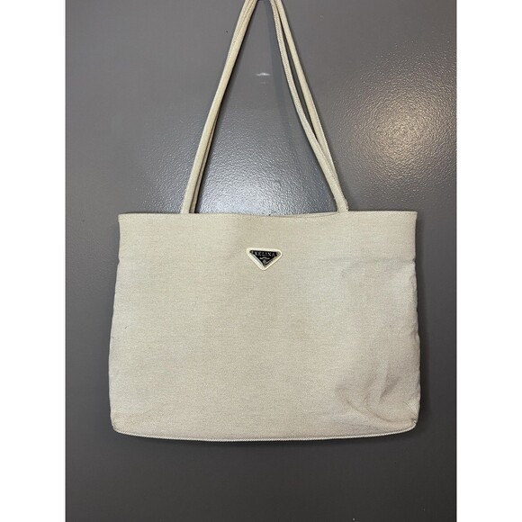 Xelina Tote Bag Womens Large Beige Canvas Shoulder Purse Double Strap Shopper - Picture 1 of 11